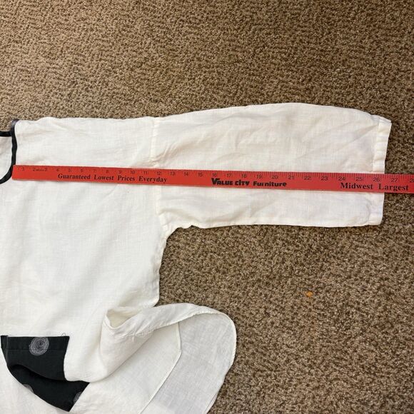 LA Fixsun Linen Tunic Top Womens S Oversized Lagenlook Minimalist Polka Dots - Picture 12 of 13